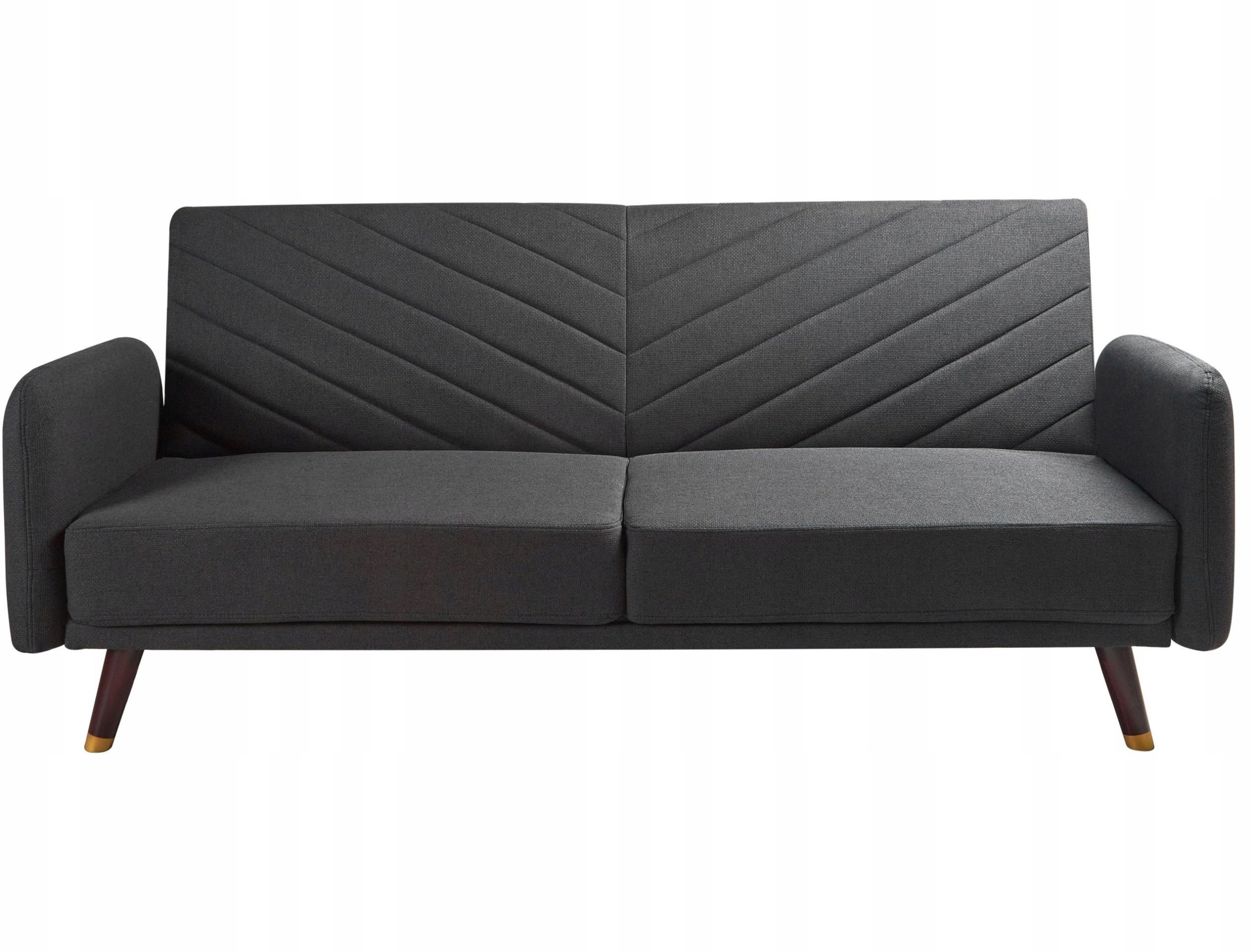 Beliani Sofa rozkładana len syntetyczny czarna SENJA