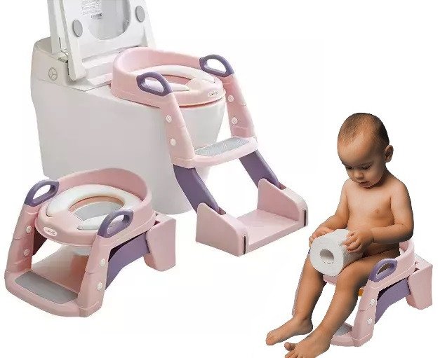 Nakładka Na Sedes Z Drabinką Antypoślizgową Dla Dzieci Różowy Nocnik Wc Siedzisko