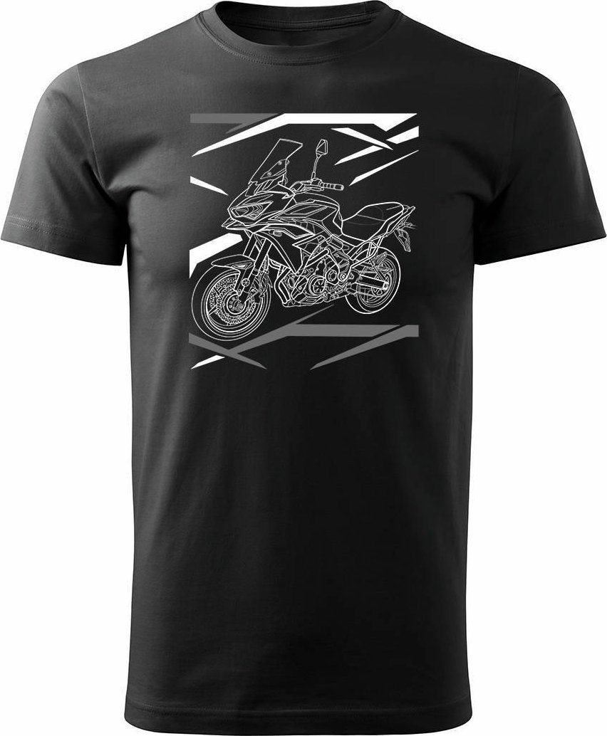 Topslang Koszulka motocyklowa z motocyklem na motor Kawasaki Versys 650 KLE 650 męska czarna L