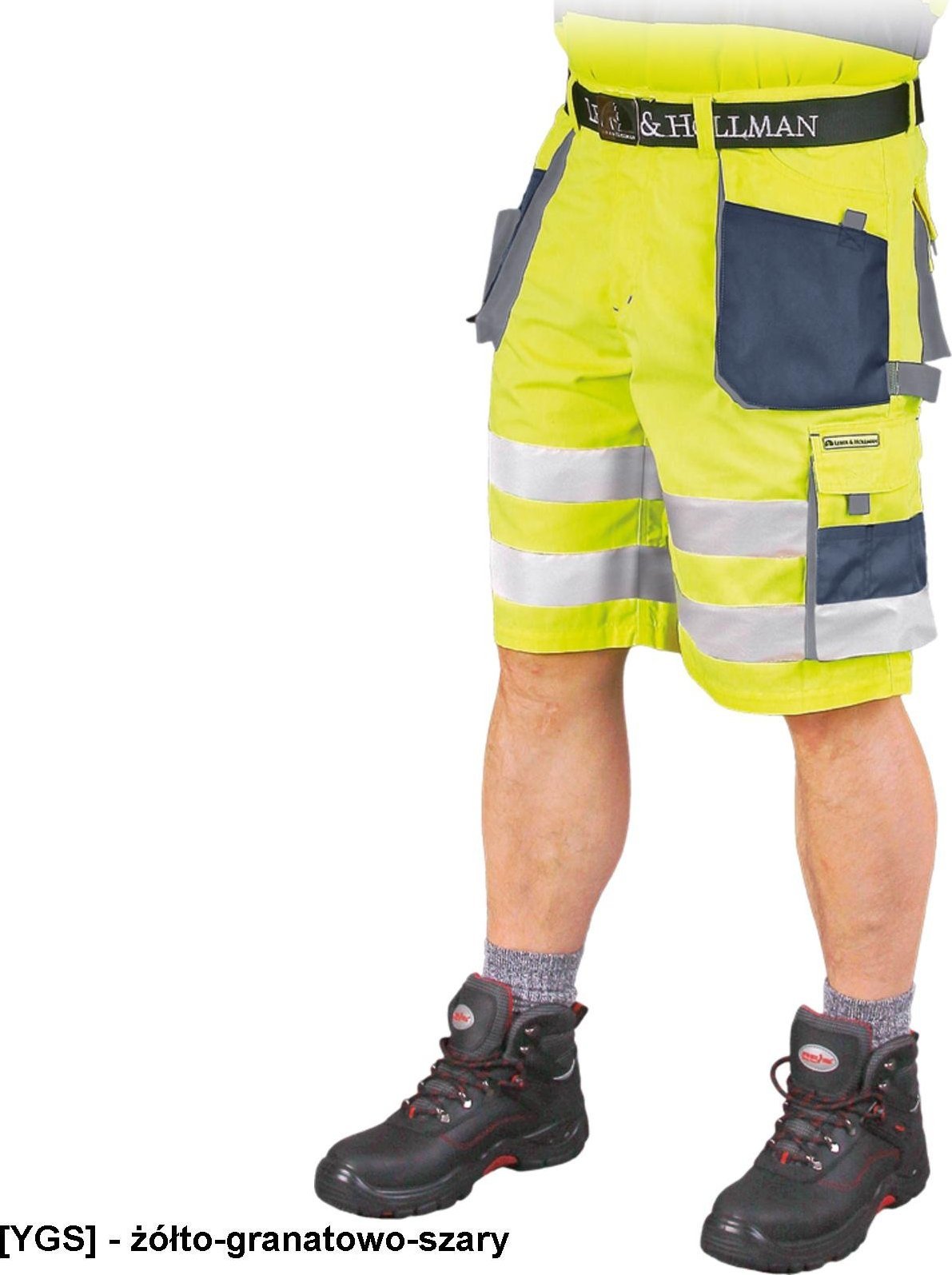 R.E.I.S. LHFMNXTS - spodnie ochronne do pasa - krótkie - żółto-granatowo-szary XL