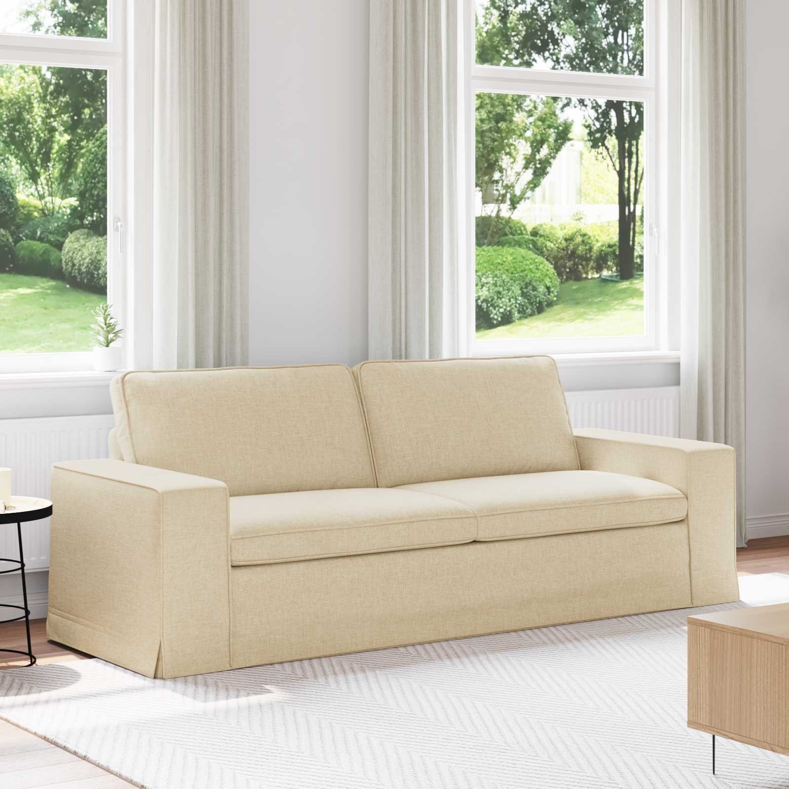 vidaXL Sofa Kremowy 222 x 80 x 82 cm Metal