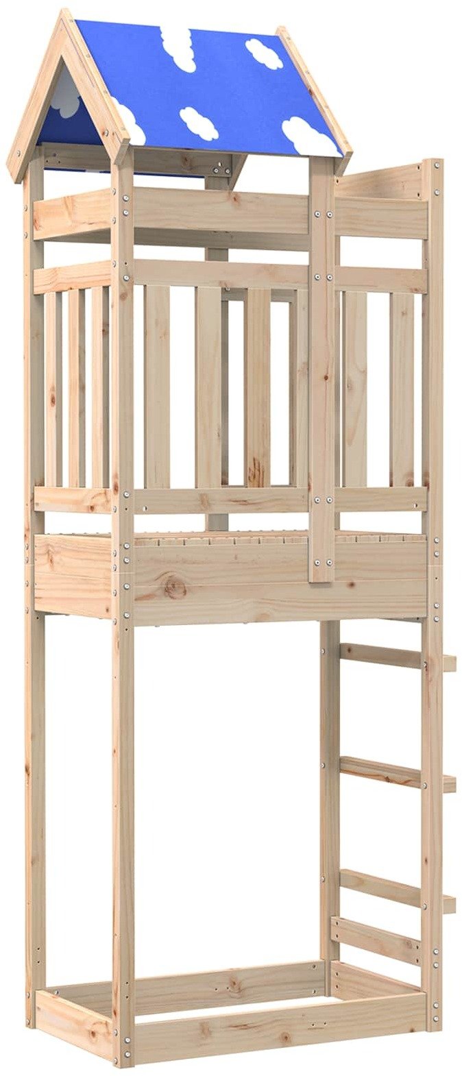 vidaXL Wieża zabaw Brązowy 85 x 52,5 x 239 cm Lekkie drewno sosnowe