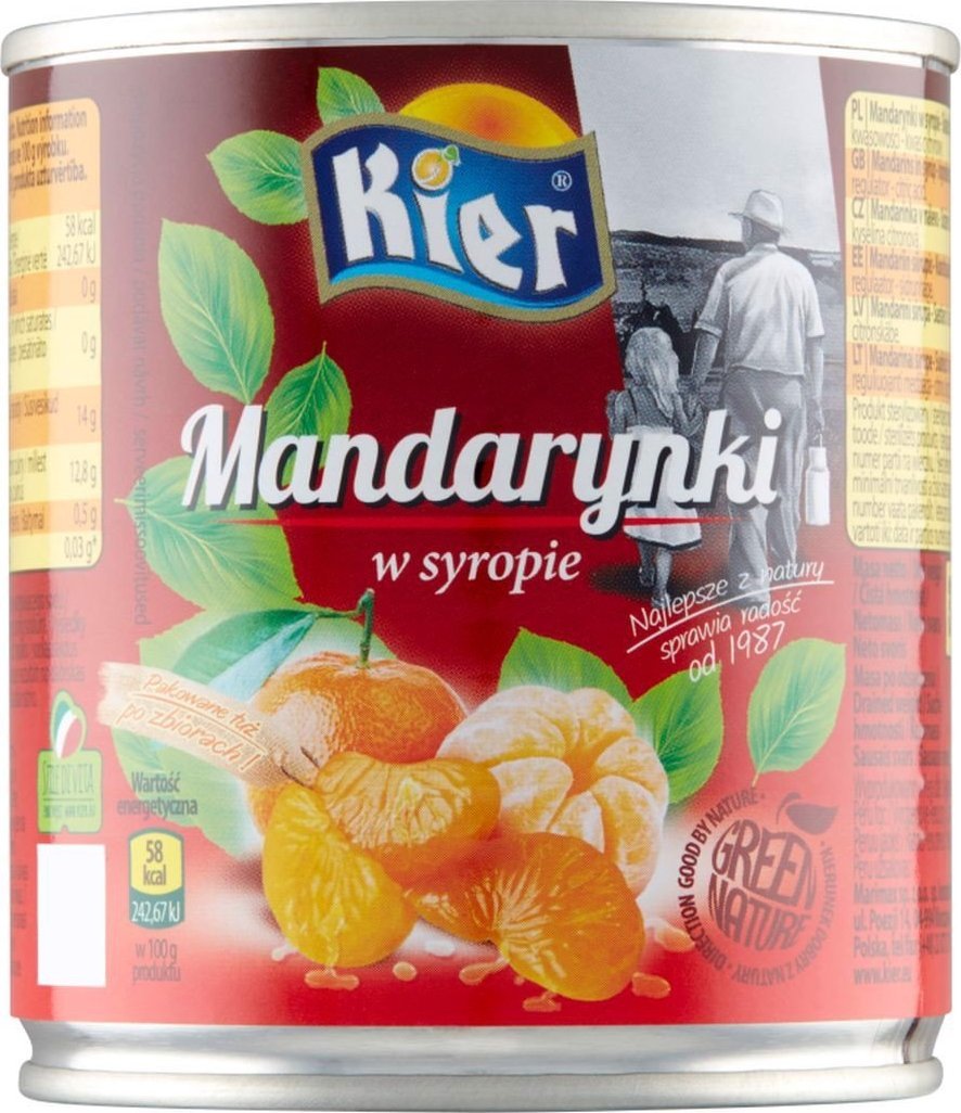KIER Kier Mandarynki w syropie 312 g