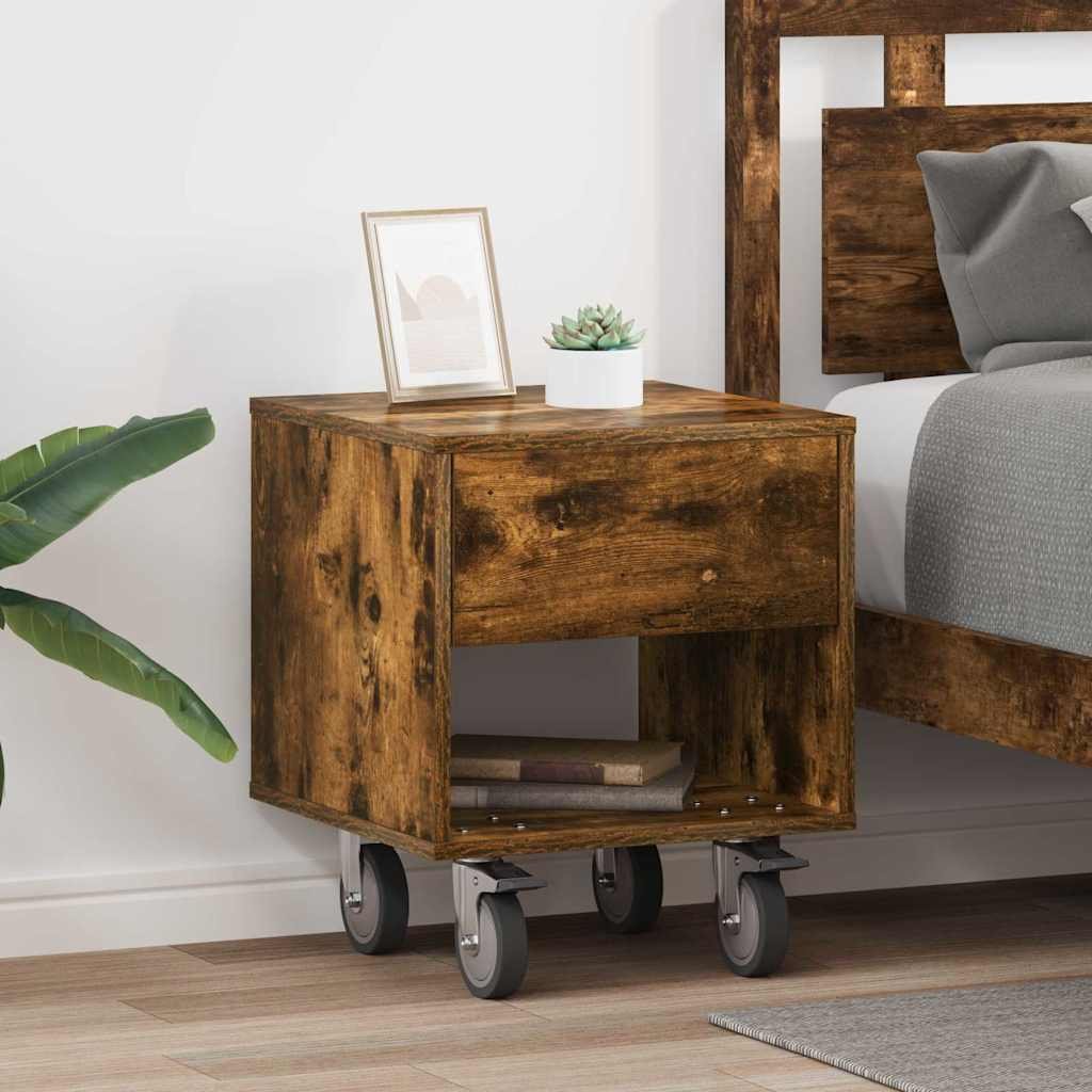 vidaXL Stolik nocny 2 pcs Dąb wędzony 40,5 x 40 x 48 cm