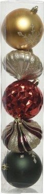 Kaemingk Bombki na choinkę nietłukące mix 5 szt.