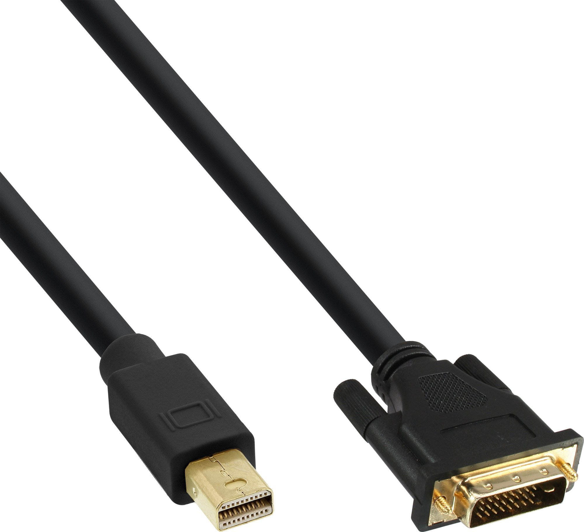 Kabel InLine Inline® Mini DisplayPort male to DVI-D 24+1 male cable, black/gold, 2m