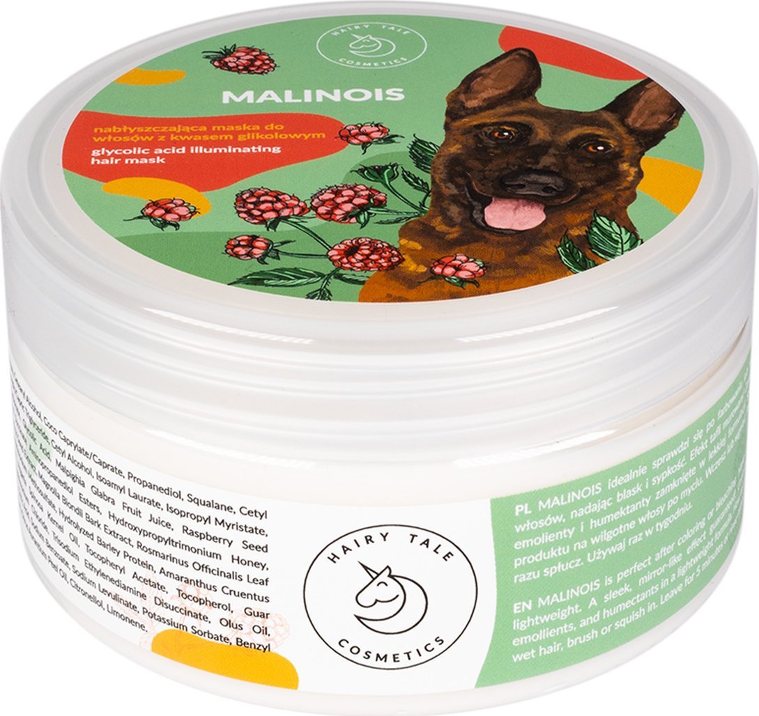 Hairy Tale Malinois Nabłyszczająca Maska do włosów z kwasem glikolowym 200ml