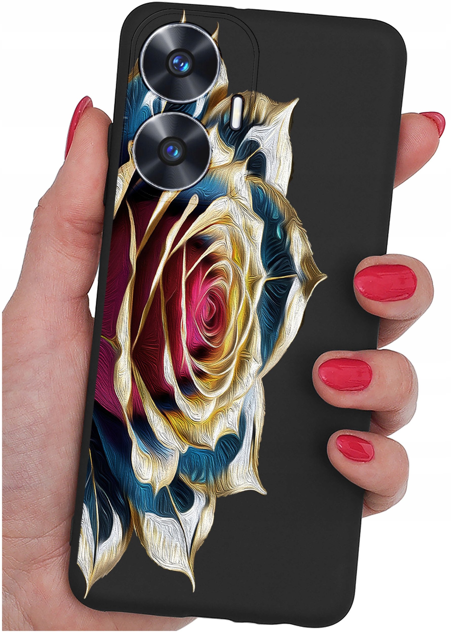 ETUI do Realme C55 WZORY |SILIKONOWE MATT CASE + SZKŁO 9H