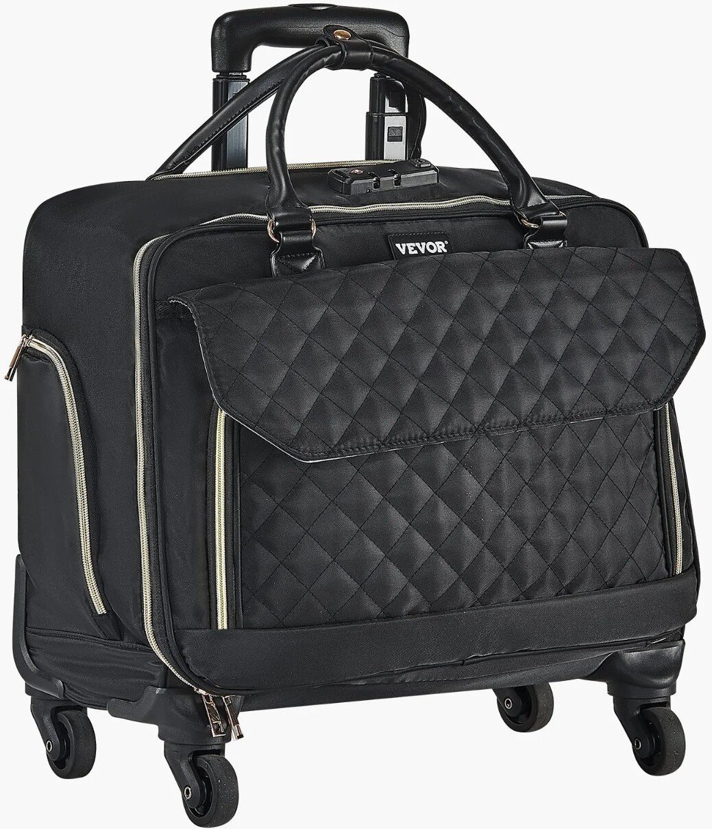 Torba na laptopa walizka na kółkach mobilna torba komputerowa czarno-złota