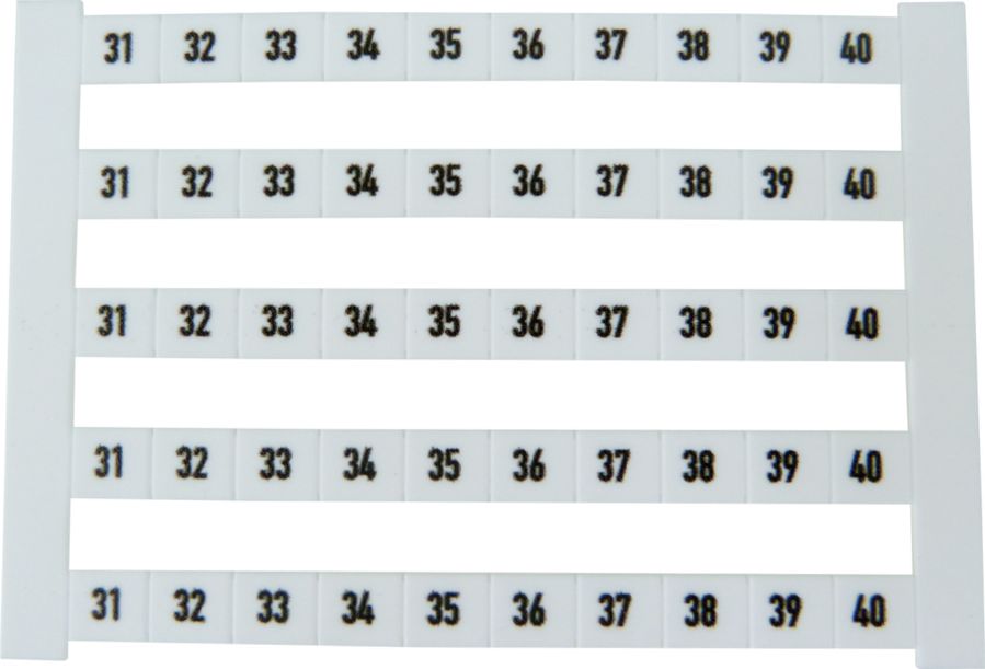 Weidmuller Oznaczniki kablowe poziome z nadrukiem: 31-40 DEK 6 FWZ 5pasków 0518960031 Weidmller 3156