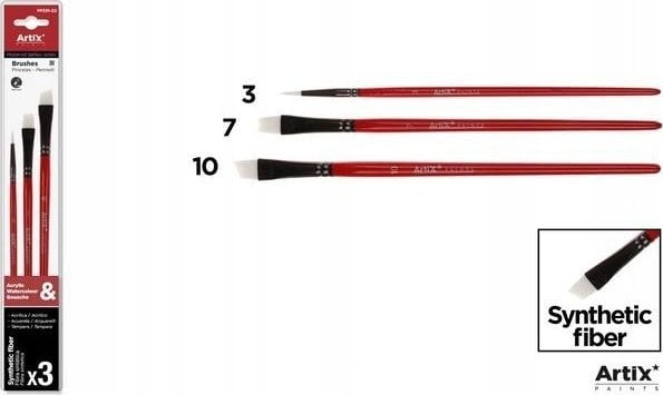 Pędzle syntetyczne 3szt