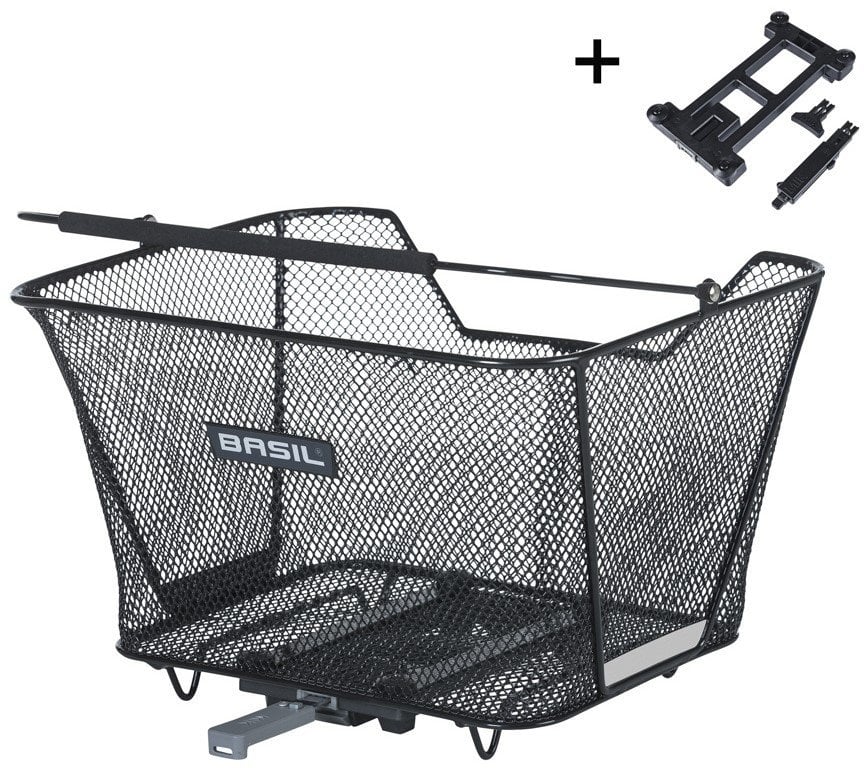 Kosz na tylny bagażnik BASIL LESTO MIK, MIK System (ready to go), stalowy czarny (NEW 2025)