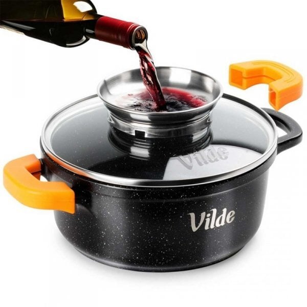 GARNEK GRANITOWY 1,2L 16cm Z POKRYWĄ Z AROMATYZEREM TERRUNA 199103