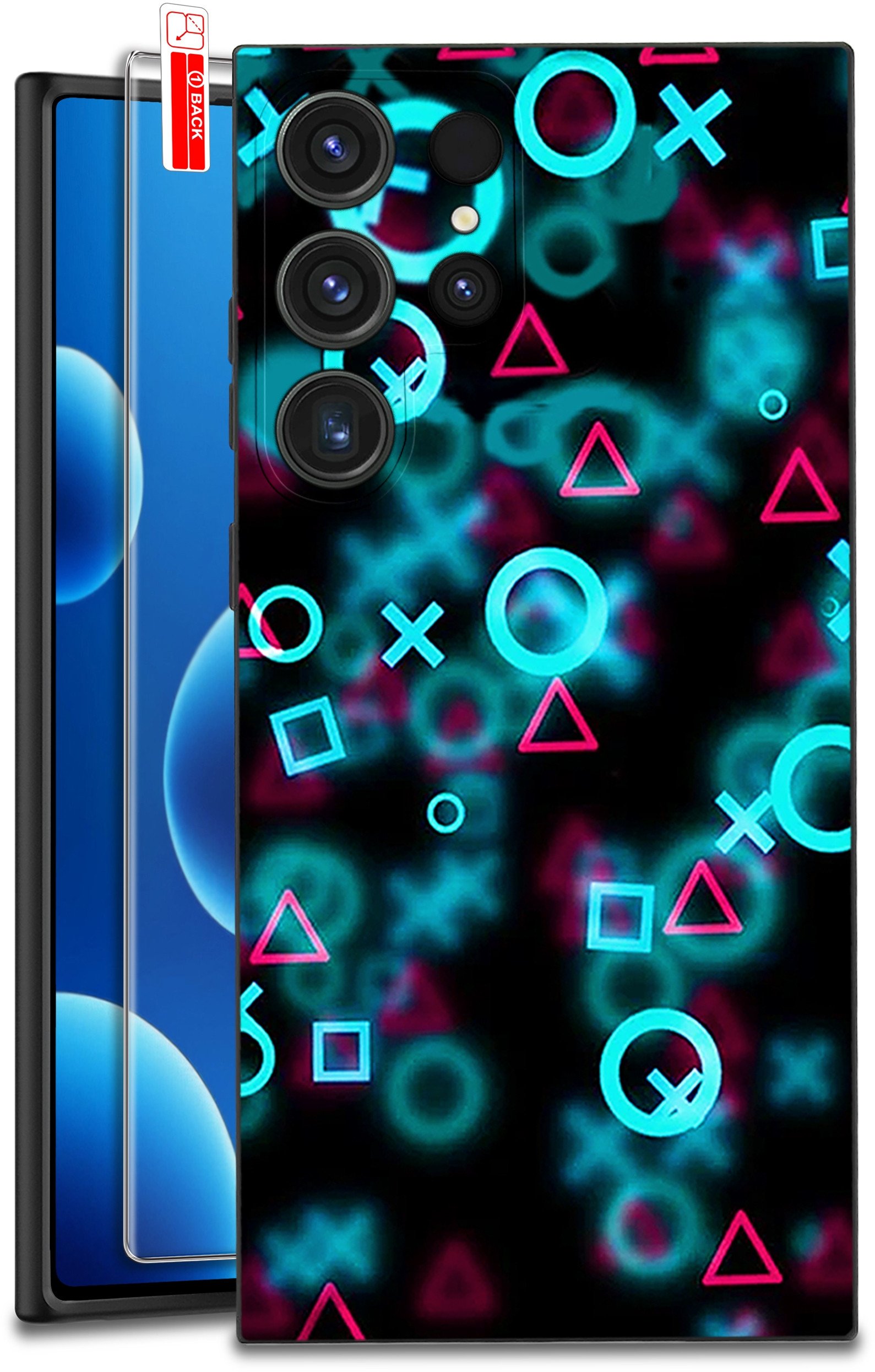 ETUI do Samsung Galaxy S25 Ultra WZORY | SILIKONOWE MATT CASE + SZKŁO 9H