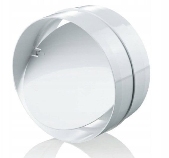 Łącznik kanału okrągły z zaworem zwrotnym fi 100mm biały KO100-22