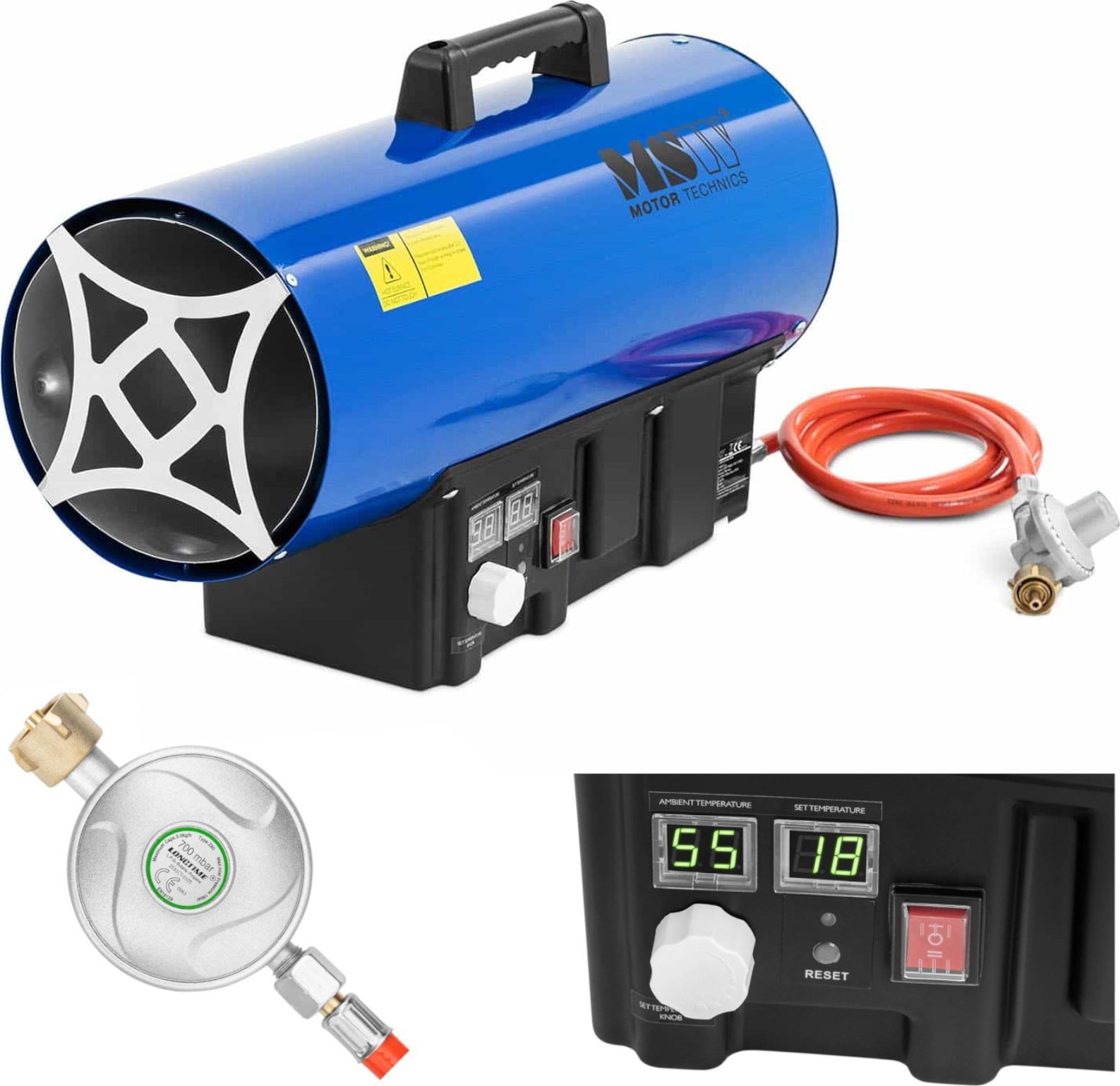 MSW Nagrzewnica dmuchawa gazowa budowlana LED do 310 m2 30000 W Nagrzewnica dmuchawa gazowa budowlana LED do 310 m2 30000 W