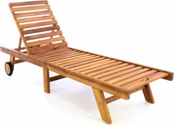 Divero Regulowany leżak wykonany z drewna tekowego DIVERO II