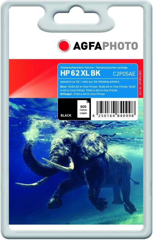 Tusz AgfaPhoto Tusz APHP62BXL / 62 XL (Black)