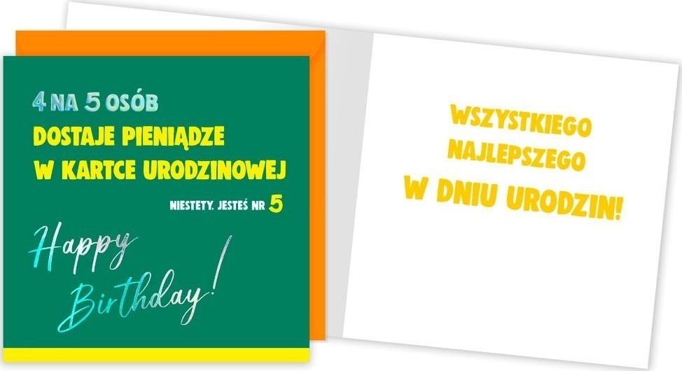 KUKARTKA Karnet QR-002 Urodziny (niestety, jesteś nr 5)