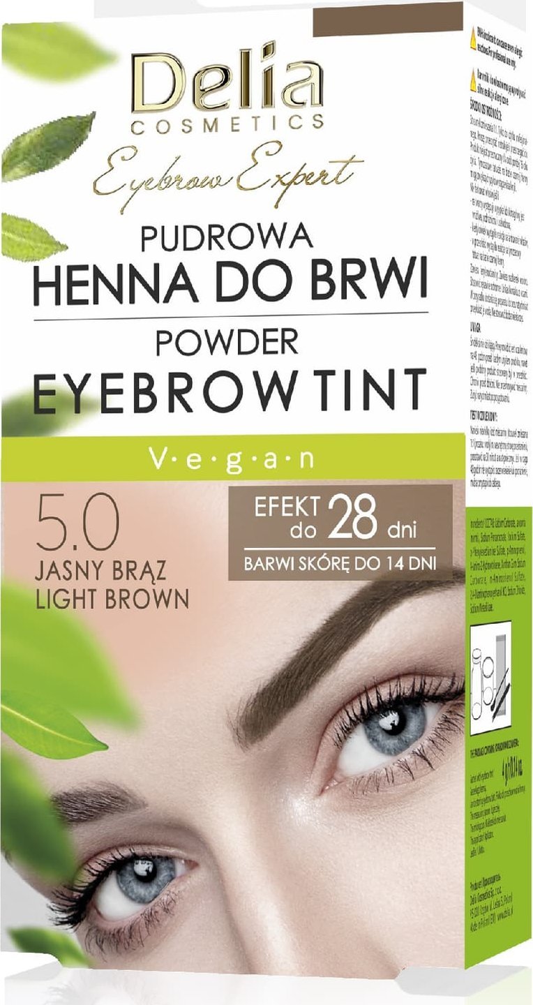 Delia DELIA Henna do brwi pudrowa w saszetkach 5.0 - Jasny brąz
