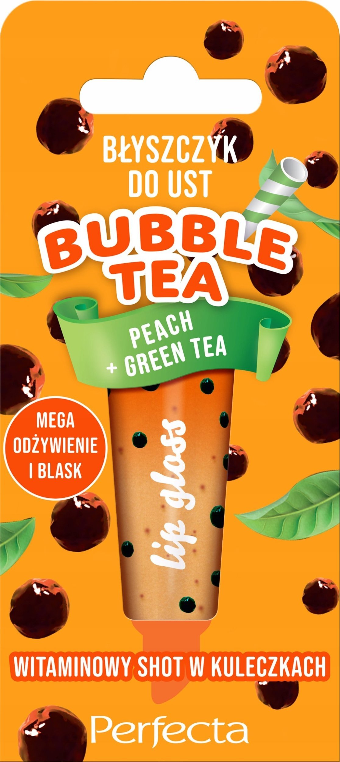 Alkotest PERFECTA_Bubble Tea błyszczyk do ust Peach + Green Tea 10g