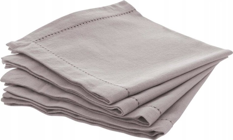 Atmosphera Serwetki bawełniane CHAMBRAY - kolor szary, 4 szt, 40 x 40 cm