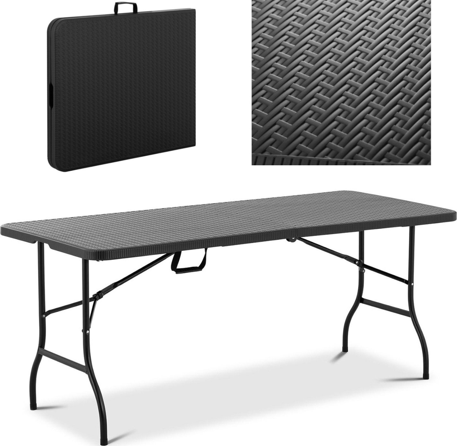 Royal Catering Stół cateringowy ogrodowy składany do 150 kg 1830 x 750 x 740 mm czarny Stół cateringowy ogrodowy składany do 150 kg 1830 x 750 x 740 m