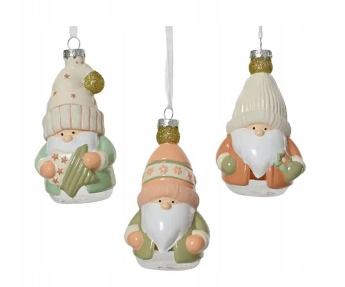 Bombka choinkowa szklana kształtka 12,5 cm krasnal mix wzorów 1 szt.