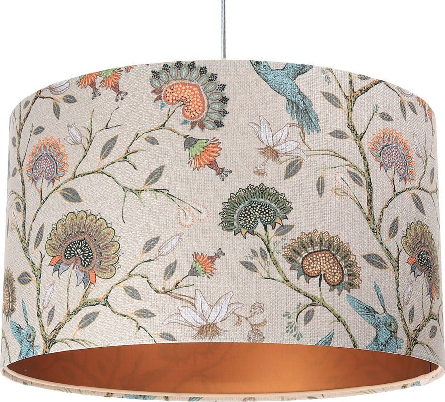 Lampa wisząca Lumes Miedziana lampa wisząca z abażurem nad stół - S385-Palva