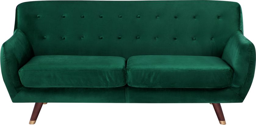 Beliani Sofa 3-osobowa welurowa zielona BODO