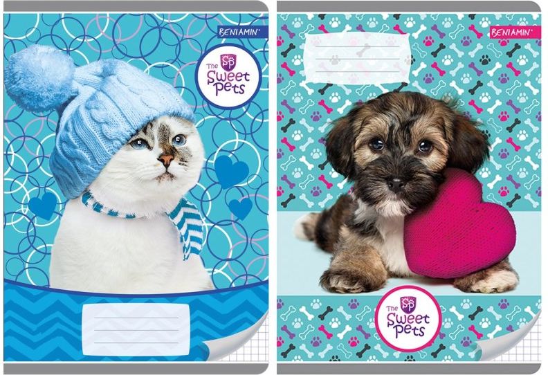 Beniamin Zeszyt w kratkę The Sweet Pets A5
