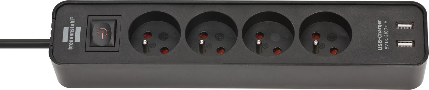 Listwa zasilająca Brennenstuhl Ecolor 4 gniazda 1.5 m czarna (1153244006)
