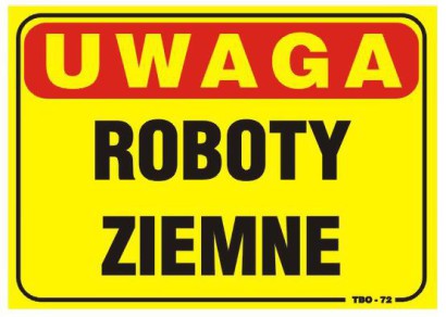 Tablica 35x25cm UWAGA! Roboty Zimowe - T010