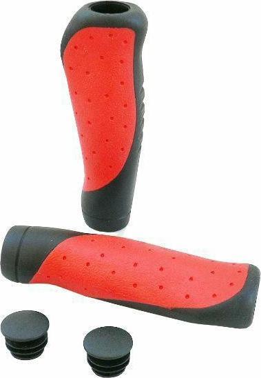 Carcommerce Chwyty rowerowe na kierownicę gumowe czarno-czerwone