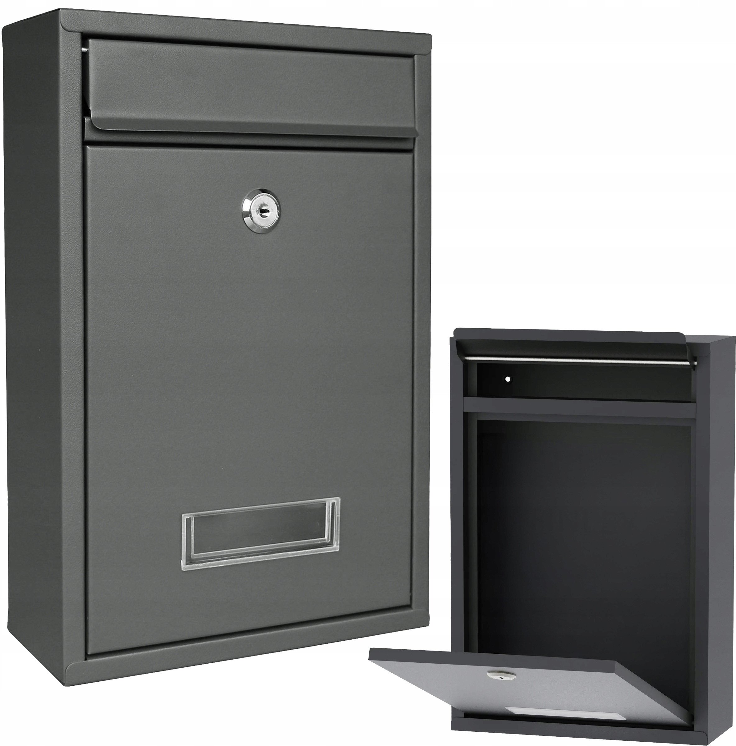 Skrzynka pocztowa na listy gazety ulotki pocztę na kluczyk okienko antracyt