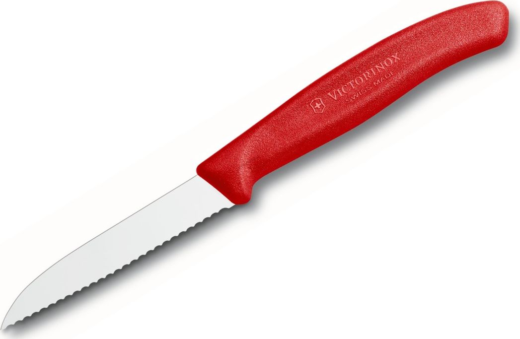 Victorinox Nóż kuchenny Victorinox do jarzyn, ząbkowany, 8 cm, czerwony