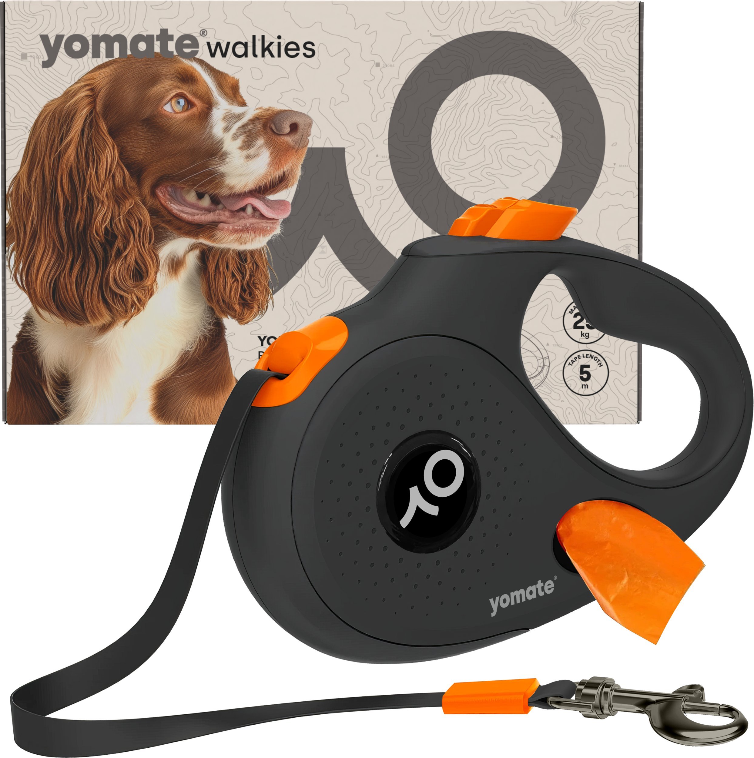 YOMATE! SMYCZ AUTOMATYCZNA DLA ŚREDNIEGO PSA ZWIJANA Z BLOKADĄ