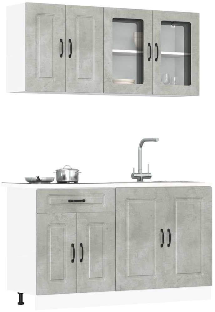 vidaXL Zestaw szafek kuchennych Kalmar, 4-częściowy, szarość betonu