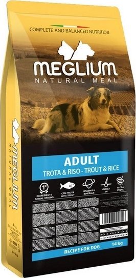 Meglium Sucha Karma dla Psa Pstrąg Ryż 14kg