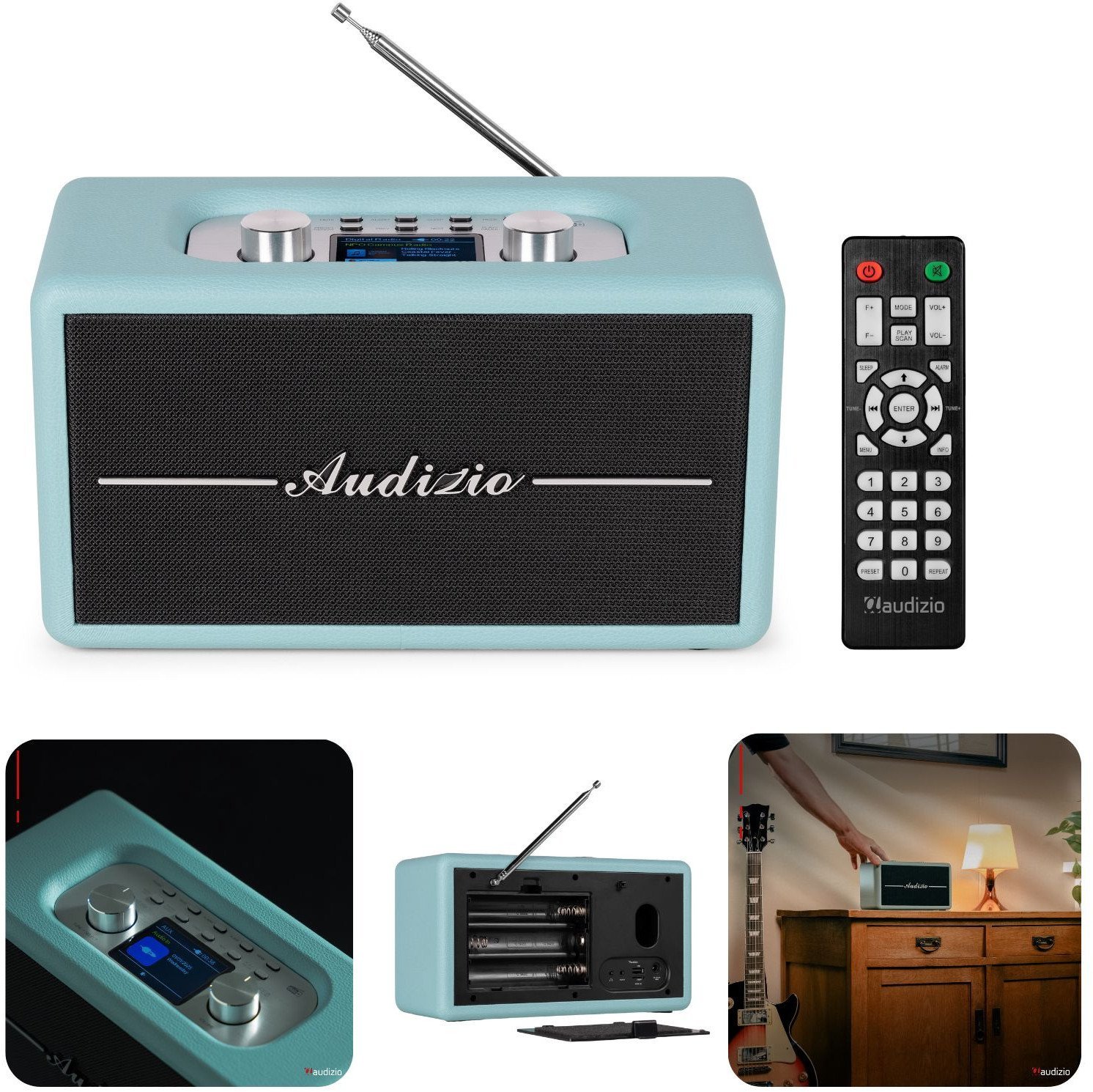Radio Audizio Radio retro DAB FM BT Tune60 niebieskie one size
