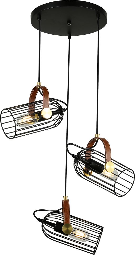 Lampa wisząca Italux Lampa sufitowa czarna nad stół Italux Antoin PND-2445-3-BK