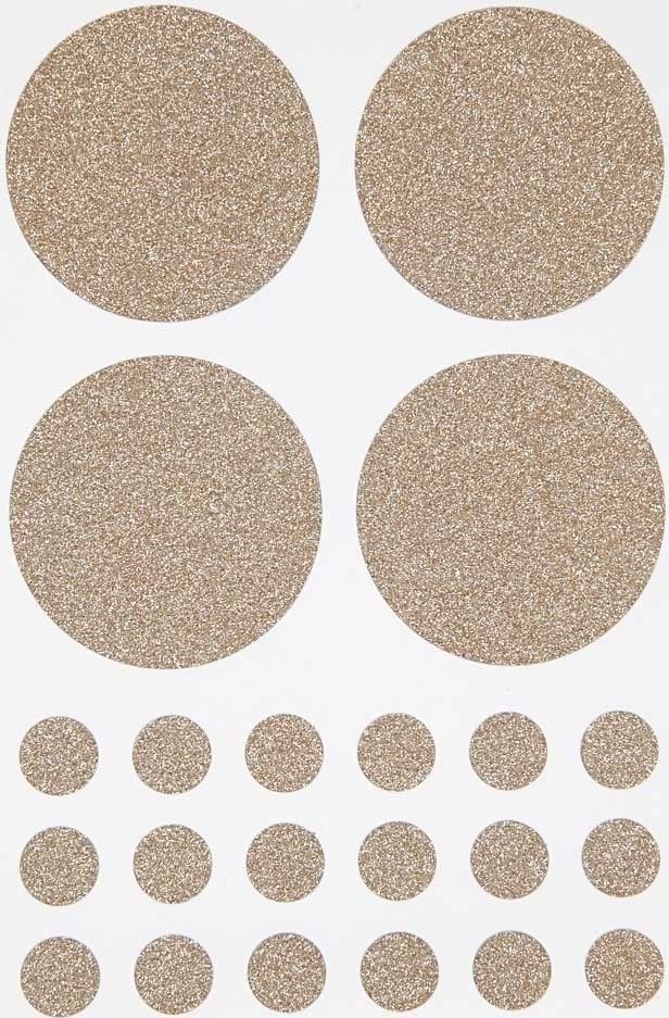Creative Company Naklejki Złote brokatowe kółka