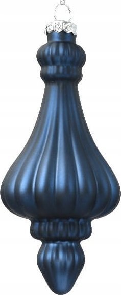 Kaemingk Niebieska bombka choinkowa 6x15cm Szklana błyszcząca matowa