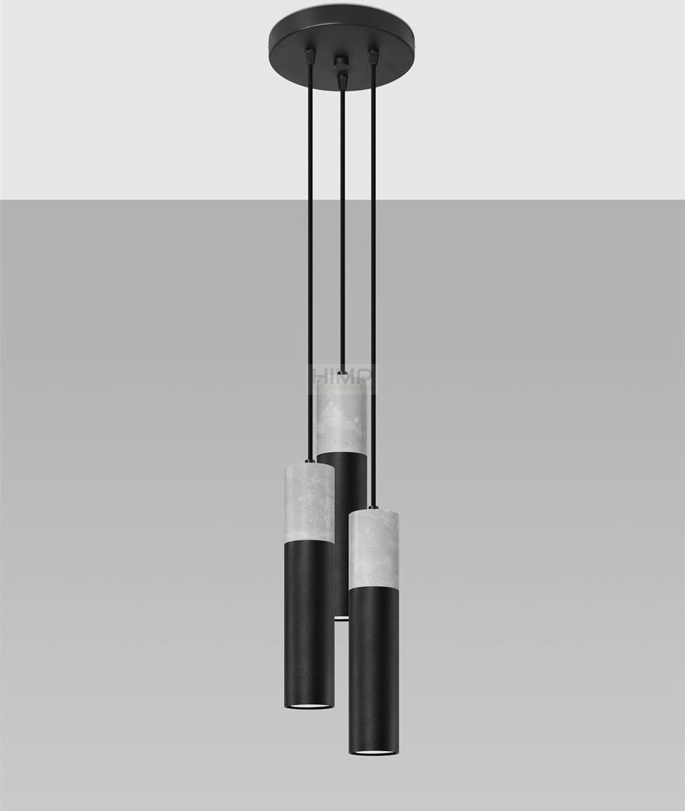 Lampa wisząca Sollux Lighting Lampa wisząca BORGIO 3P czarny himp