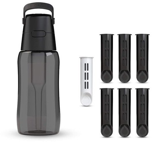 Butelka Filtrująca Dafi SOLID 0,5 Czarna Zbiornik Czarny 7 Filtrów