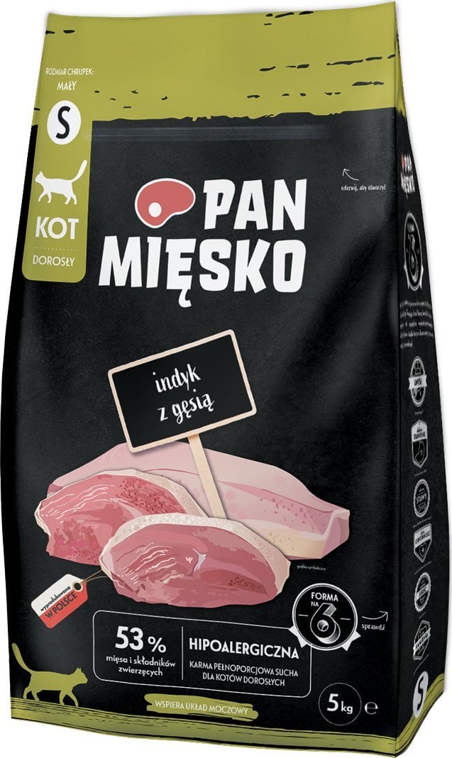 Pan Mięsko Karma sucha dla kota Indyk z gęsią S 5kg