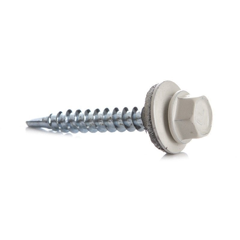 SELF SCR 4,8X28 WOOD+EPMD RAL9010 15PCS