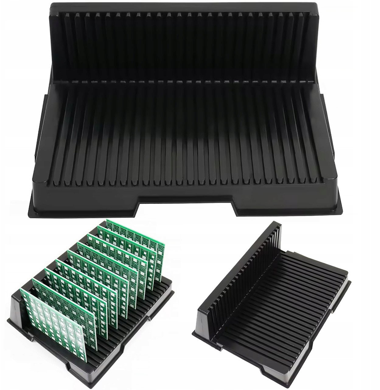 ANTYSTATYCZNY STOJAK UCHWYT ESD TYPU L DO PŁYTEK DRUKOWANYCH PCB 25 GNIAZD