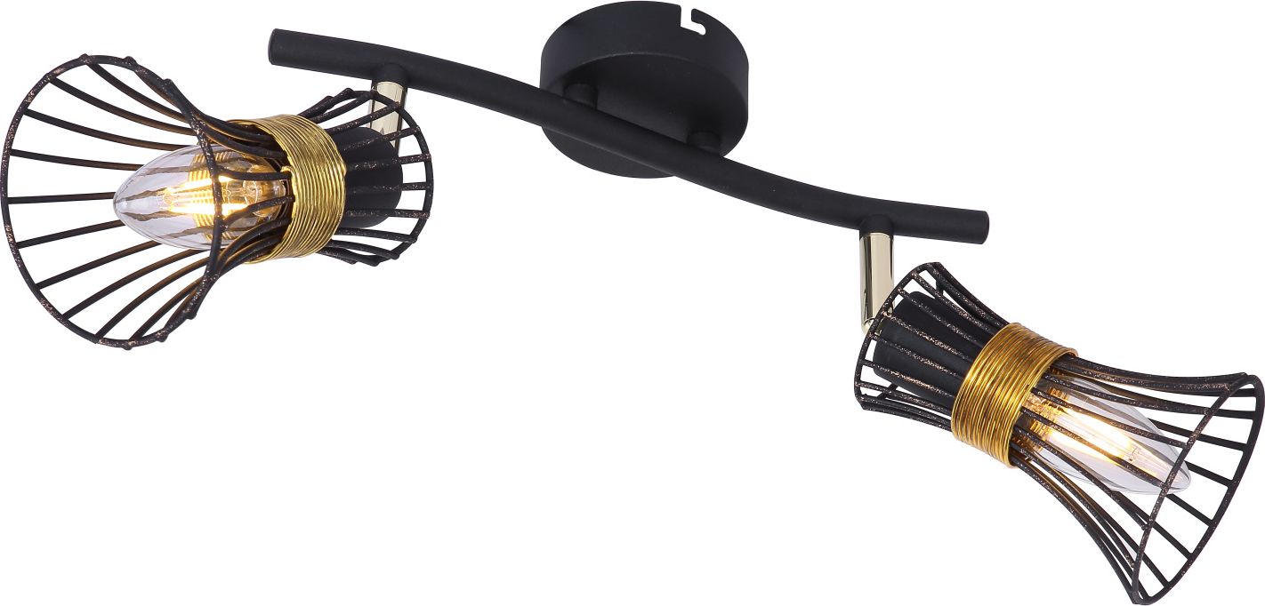 Lampa sufitowa Globo Spot natynkowy czarny Globo PURRA 54814-2