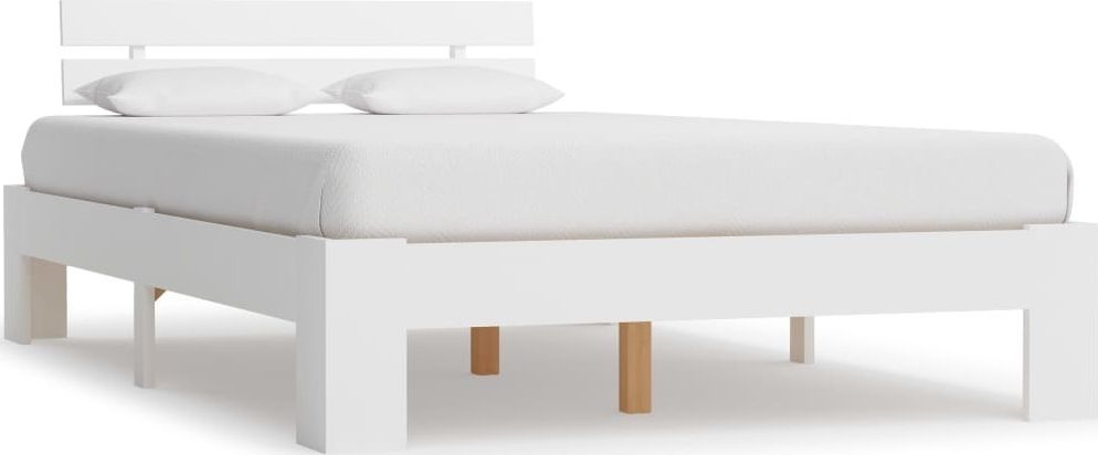 vidaXL Rama łóżka, biała, lite drewno sosnowe, 120 x 200 cm